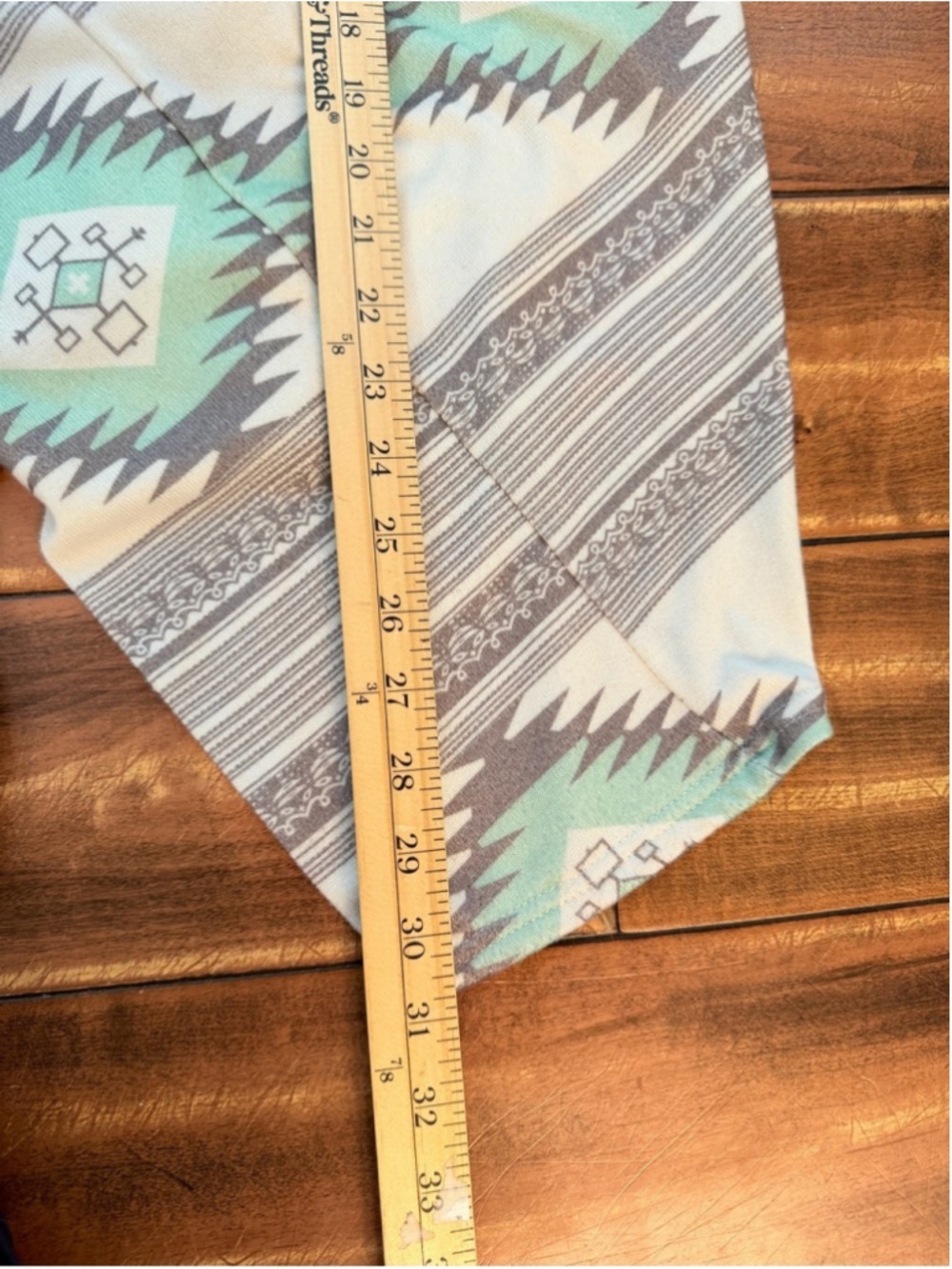 Southwestern Aztec Mint Gray Draped Open Front Cardigan - Picture 7 of 7